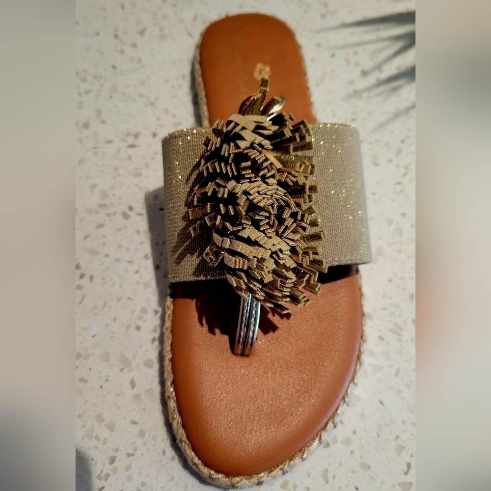 Tommy Bahama Women's Tan Brown Slide Sandals | Size 6.5 - Picture 4 of 5